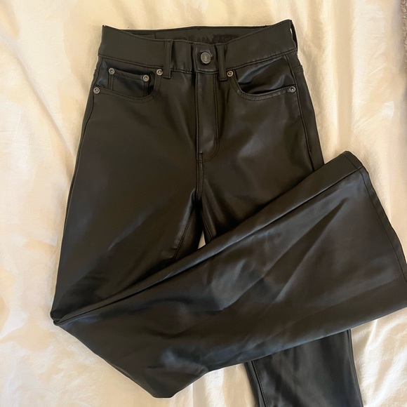 American eagle faux leather flare pants - Picture 1 of 4